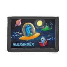 Personalizable Kids Wallet | Funny Aliens Wallet