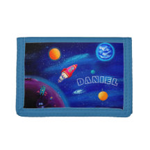 Personalizable Kids Wallet | Outer Space Motif
