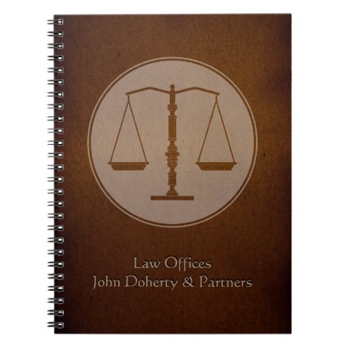 Personalizable Lawyer Notebook _ Scales of Justice