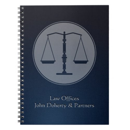 Personalizable Lawyer Notebook _ Scales of Justice