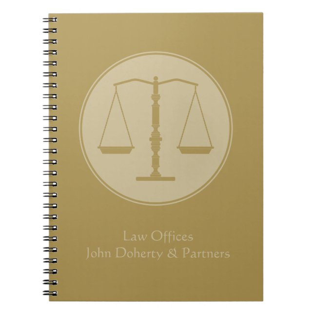 Personalizable Lawyer | Scales of Justice Notebook (Front)