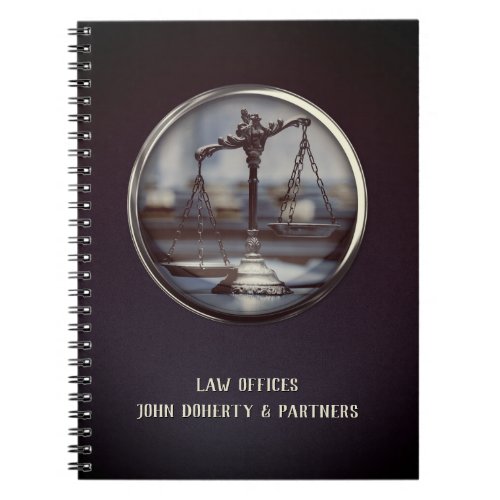 Personalizable Lawyer  Scales of Justice Notebook