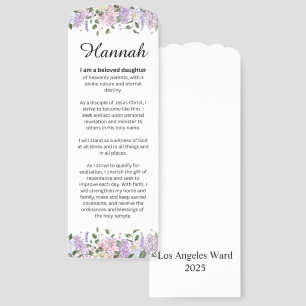 Personalizable LDS Young Women Theme PURPLE Bookmarks