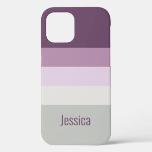 Personalizable - Magenta Purple Pink Gray Grey iPhone 12 Pro Case