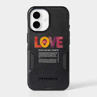 Personalizable Modern Black Sonnet 43 Valentine's  iPhone 17 Case