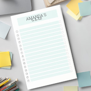 Personalizable Modern Mint White Post-it adhesive Post-it Notes