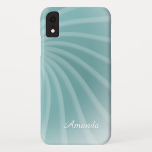 Personalizable _ Modern Stylish Pastel Teal Green iPhone XR Case