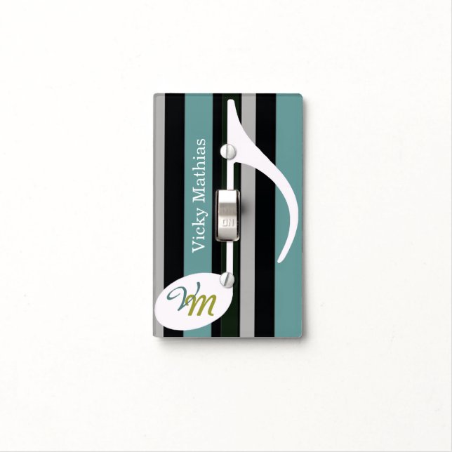 personalizable music note & stripes light switch cover (In Situ)
