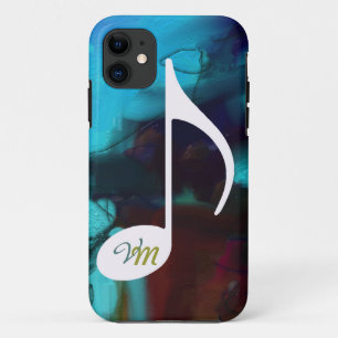 personalizable musical note blue iPhone 11 case