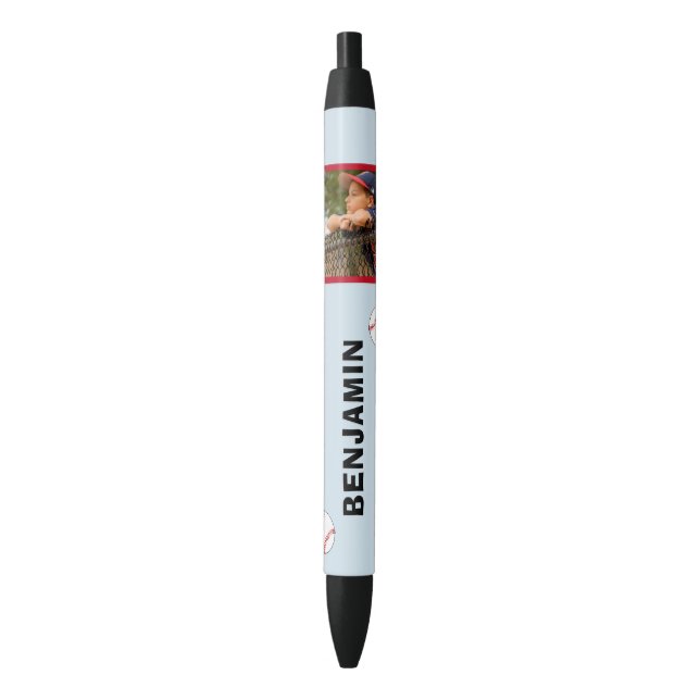 Personalizable Name Photo Baseball Ball Pen (Front Vertical)