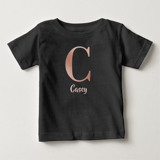 Personalizable name rose gold letter C Baby T-Shirt (Front)
