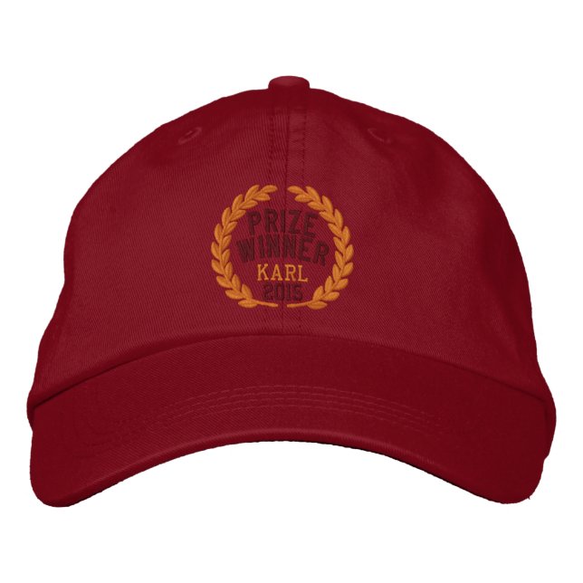 Personalizable Name Year Prize Winner Embroidery Embroidered Baseball Cap (Front)