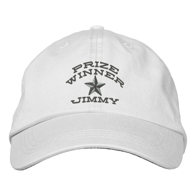 Personalizable Name Year Prize Winner Embroidery Embroidered Baseball Hat (Front)