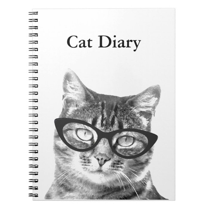 Personalizable notebook with funny cat photo