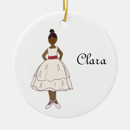 Personalizable Nutcracker Ballet Clara Keepsake Ceramic Ornament