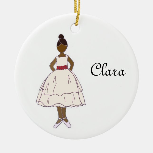 Personalizable Nutcracker Ballet Clara Keepsake Ceramic Ornament (Front)