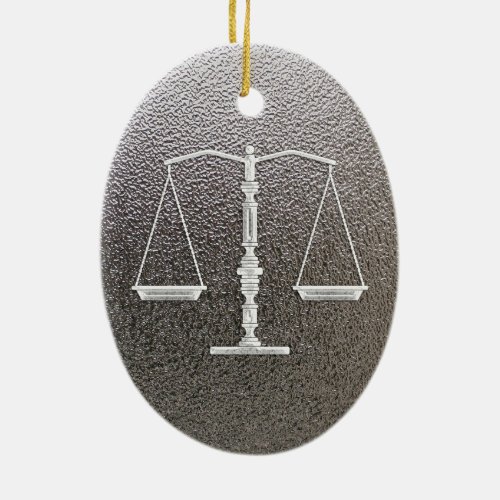 Personalizable Ornament with Scales of Justice