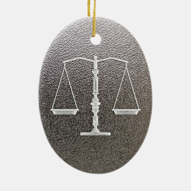 Personalizable Ornament with Scales of Justice (Back)