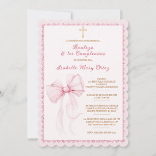 Personalizable Para Bautizo y Primer Cumpleaños Invitation