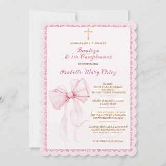 Personalizable Para Bautizo y Primer Cumpleaños Invitation