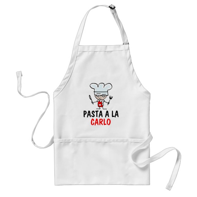 Personalizable pasta apron with custom name (Front)