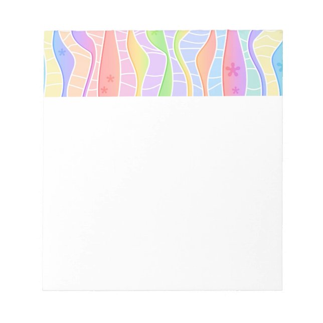 Personalizable PASTEL RAINBOW STRIPES NOTEPAD (Front)