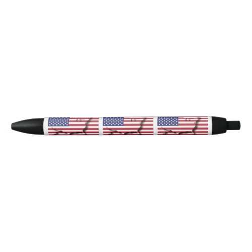 Personalizable  Patriotic  USA Flag Black Ink Pen