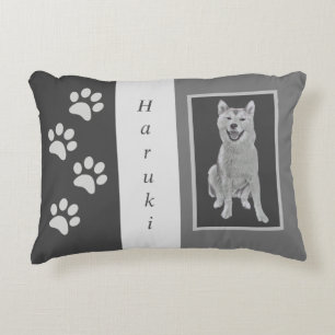 Personalizable Pencil Shiba Inu Accent Pillow