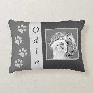 Personalizable Pencil Shih Tzu Accent Pillow
