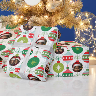 Personalizable Photo Ornaments: Custom Christmas Wrapping Paper