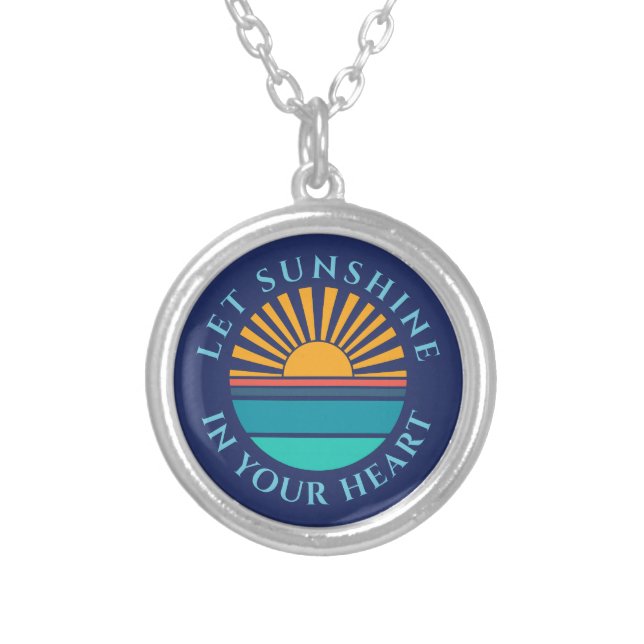 Personalizable photo template silver plated necklace (Front)