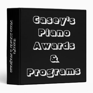 Personalizable Piano Awards & Programs Binder