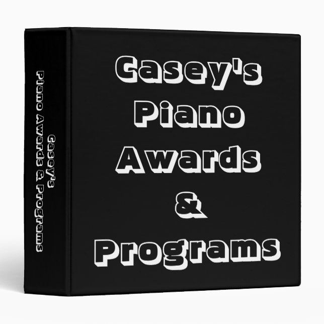 Personalizable Piano Awards & Programs Binder (Front/Spine)