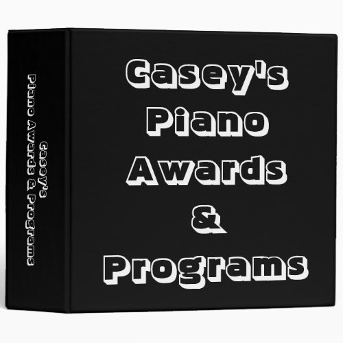 Personalizable Piano Awards  Programs Binder