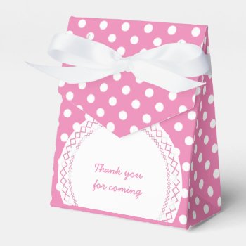 Personalizable Pink White Polka Dots Thank You Favor Boxes by BestPatterns4u at Zazzle