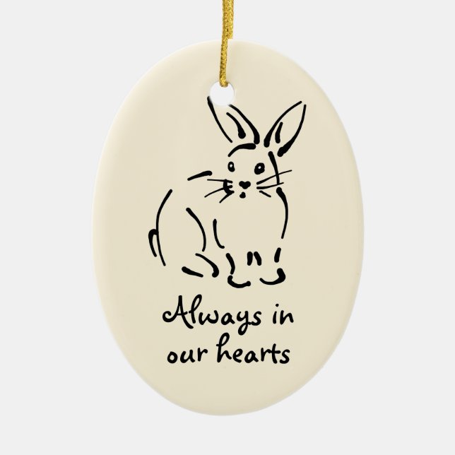 Personalizable Rabbit Memorial Ornament (Front)