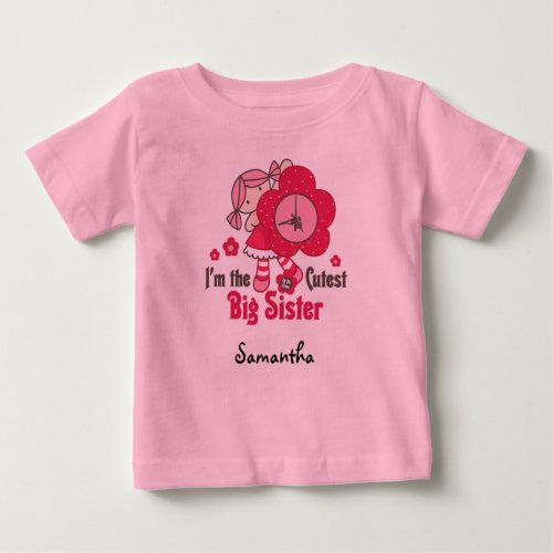 Personalizable Rag Doll Cutest Big Sister Baby T_Shirt