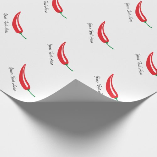 Personalizable red hot chili pepper wrapping paper