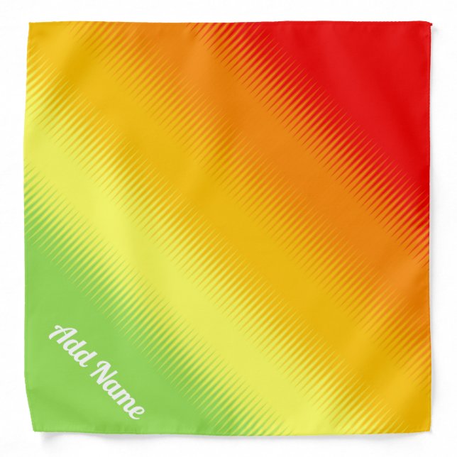 Personalizable Red Orange Yellow Green Bandana (Front)