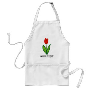 Personalizable red tulip flower apron for florist