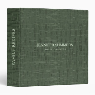 Personalizable Rustic Dark Green Background 3 Ring Binder