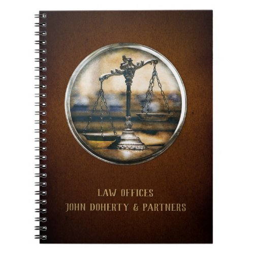 Personalizable Scales of Justice   Lawyer Brown Notebook