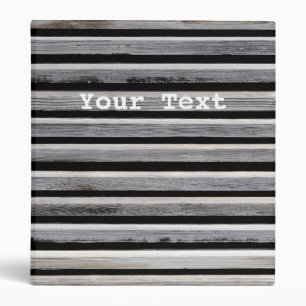 Personalizable Simple Wood Stripe Pattern 3 Ring Binder