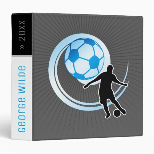 Personalizable Soccer  Football 3 Ring Binder