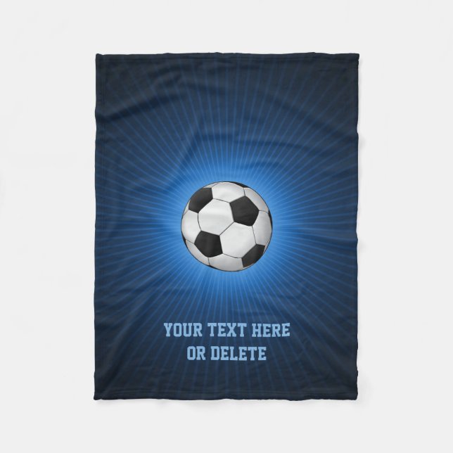 Personalizable Soccer | Football ball Fleece Blanket (Front)