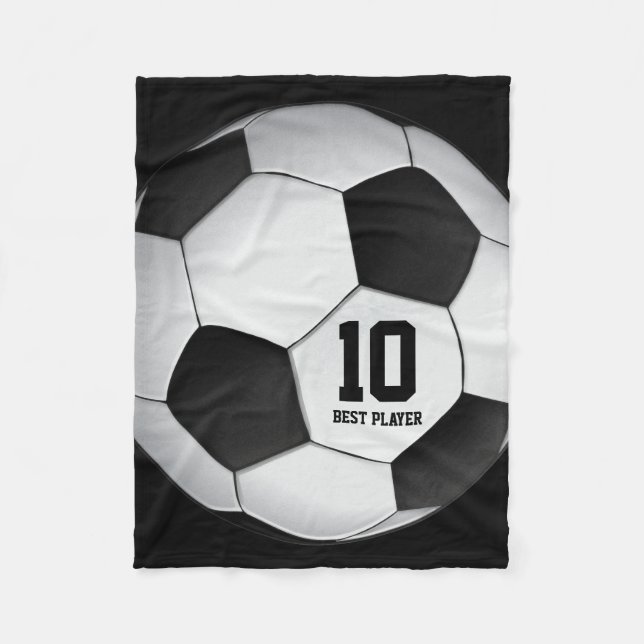 Personalizable Soccer | Football ball Fleece Blanket (Front)