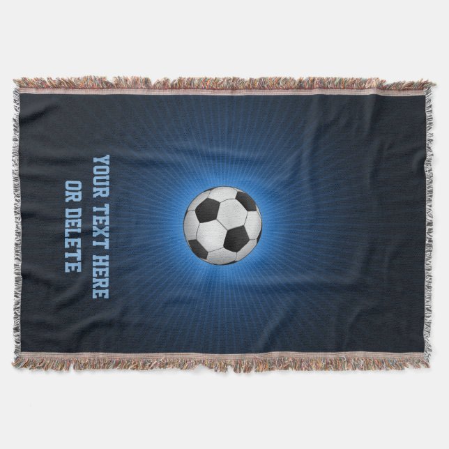 Personalizable Soccer | Football ball Throw Blanket (Front)