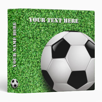 Personalizable Soccer | Football on green grass 3 Ring Binder