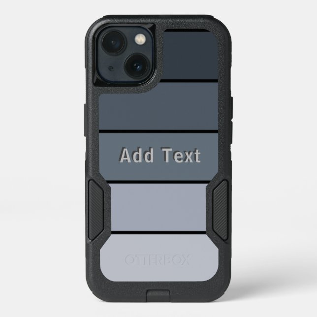 Personalizable - Trendy Modern Space Gray Stripes Otterbox iPhone Case (Back)