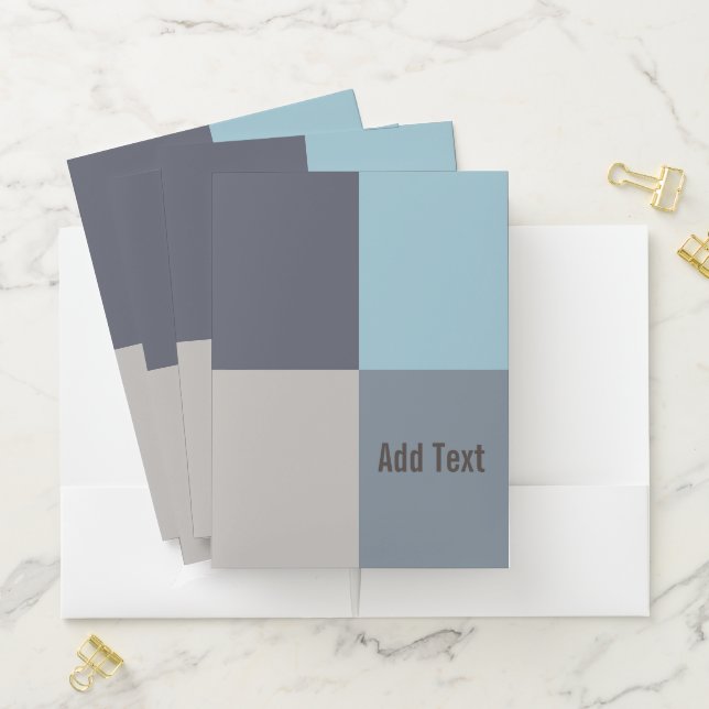 Personalizable Trout Blue Gray Cotton Seed Pocket Folder (In Situ)